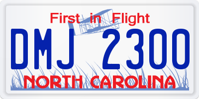 NC license plate DMJ2300