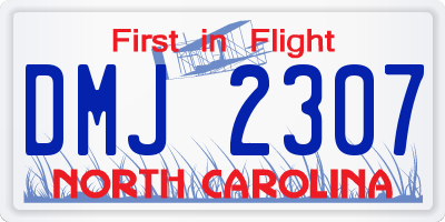 NC license plate DMJ2307