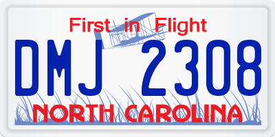 NC license plate DMJ2308