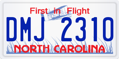 NC license plate DMJ2310