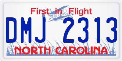 NC license plate DMJ2313