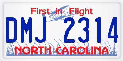 NC license plate DMJ2314