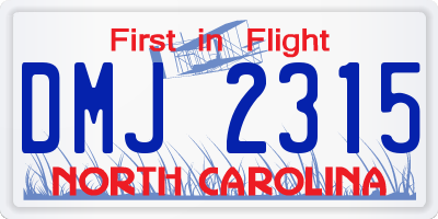 NC license plate DMJ2315