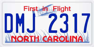 NC license plate DMJ2317