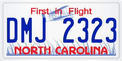 NC license plate DMJ2323