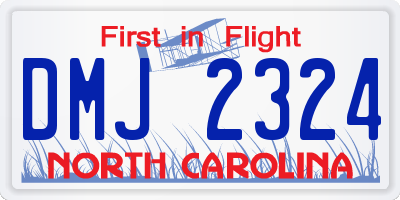 NC license plate DMJ2324