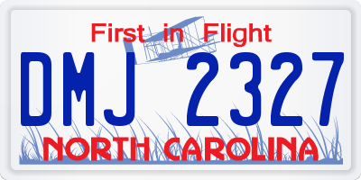 NC license plate DMJ2327
