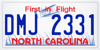 NC license plate DMJ2331