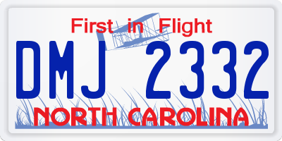 NC license plate DMJ2332