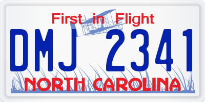 NC license plate DMJ2341
