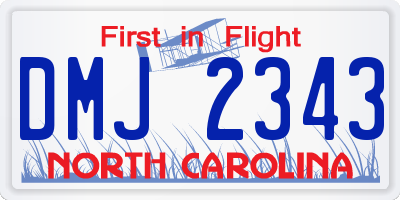 NC license plate DMJ2343