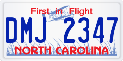 NC license plate DMJ2347