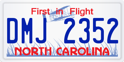 NC license plate DMJ2352