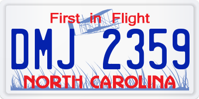 NC license plate DMJ2359