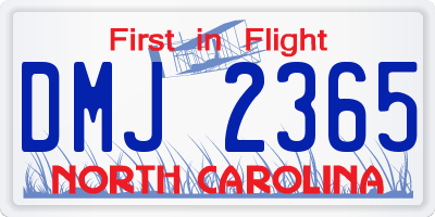 NC license plate DMJ2365