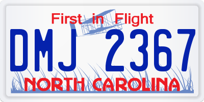 NC license plate DMJ2367