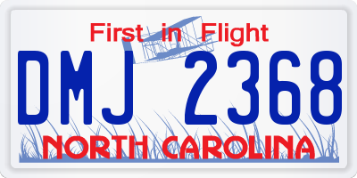 NC license plate DMJ2368