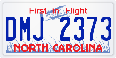 NC license plate DMJ2373