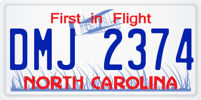 NC license plate DMJ2374
