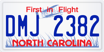 NC license plate DMJ2382
