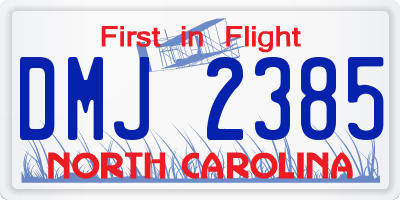 NC license plate DMJ2385