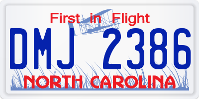 NC license plate DMJ2386