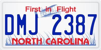 NC license plate DMJ2387