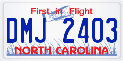 NC license plate DMJ2403