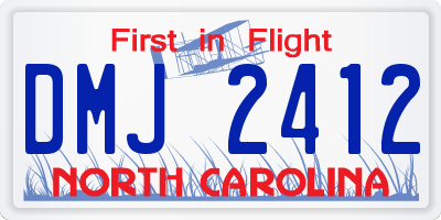 NC license plate DMJ2412
