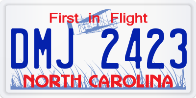 NC license plate DMJ2423