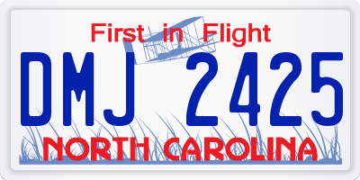 NC license plate DMJ2425