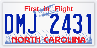 NC license plate DMJ2431