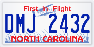 NC license plate DMJ2432