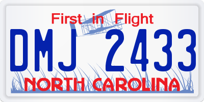 NC license plate DMJ2433