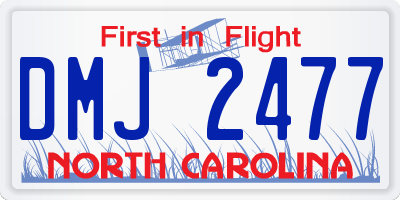 NC license plate DMJ2477