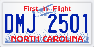NC license plate DMJ2501