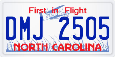 NC license plate DMJ2505