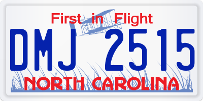 NC license plate DMJ2515
