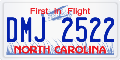 NC license plate DMJ2522