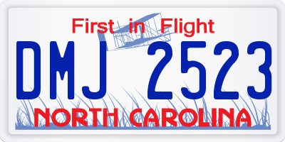 NC license plate DMJ2523