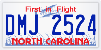 NC license plate DMJ2524