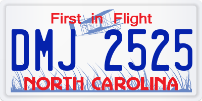 NC license plate DMJ2525