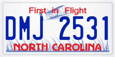 NC license plate DMJ2531