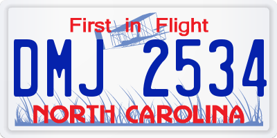 NC license plate DMJ2534