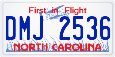 NC license plate DMJ2536