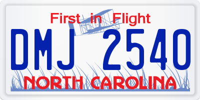 NC license plate DMJ2540