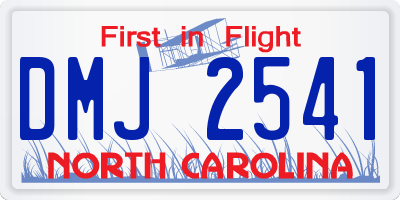 NC license plate DMJ2541