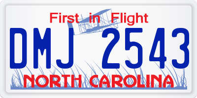 NC license plate DMJ2543