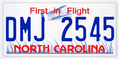 NC license plate DMJ2545