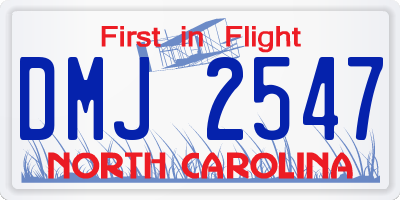 NC license plate DMJ2547